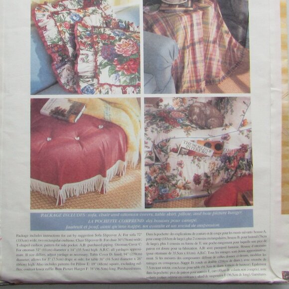 Mario Buatta Designer Sofa Chair Cover Sewing Pattern - 1730 - NEW - Picture 5 of 5